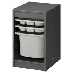 IKEA TROFAST(395.161.06) полка с контейнером/лотками, серый/серый