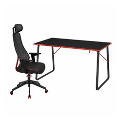 IKEA HUVUDSPELARE / MATCHSPEL(394.909.60) ігровий стіл і крісло, чорний
