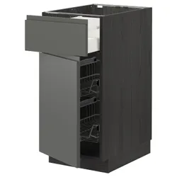 IKEA METOD / MAXIMERA(894.673.92) stj шафа / корзина др / ящик / двері, чорний / Voxtorp темно-сірий
