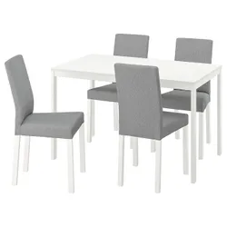 IKEA VANGSTA / KÄTTIL(694.287.64) стол и 4 стула, белый / Книса светло-серый