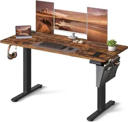 Стіл SONGMICS з електричним регулюванням висоти, 140 x 60 x (72-120) см, регульований, 4-ступенева функція пам'яті висоти, для