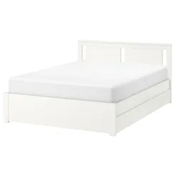 IKEA SONGESAND(494.950.47) Каркас кровати с 4 контейнерами, белый/Линдбаден