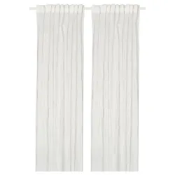 IKEA BERGNEJLIKA(605.981.38) штори, 1 пара, білий/на стрічці