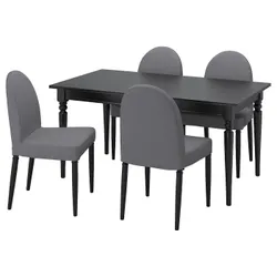 IKEA INGATORP / DANDERYD(794.839.67) стол и 4 стула, черный черный / Виссле серый