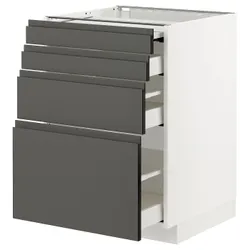 IKEA METOD / MAXIMERA(994.337.40) шкаф с выдвижной столешницей / 3 ящика, белый/Воксторп темно-серый