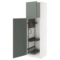 IKEA METOD(495.741.86) High Cabinet/Interior Inn, белый/никкебо матовый серый