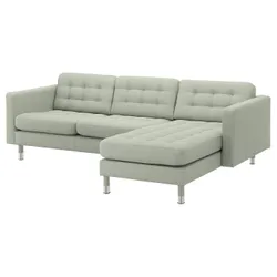 IKEA LANDSKRONA (792.726.82) 3-місний диван, з шезлонгом / Gunnared салатовий / метал
