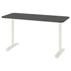 IKEA BEKANT(692.826.72) письмовий стіл, чорний / білий ясеневий шпон