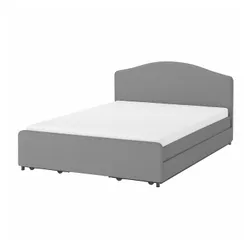 IKEA HAUGA(293.366.10) м&#39;яке ліжко, 4 спальних відділення, Vissle сірий