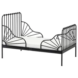 IKEA Кровать детская MINNEN ИКЕА МИННЕН (391.246.22)Каркас раздвижной кровати, черный, 80x200 см