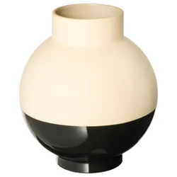 IKEA GLANSGRAN(806.073.06) Ваза, бежевый/черный