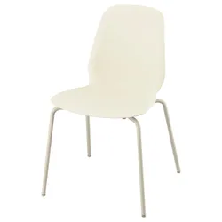 IKEA SKÅLSTA(995.907.68) стул, Пластиковая бежевая/металлическая труба/светло -серая