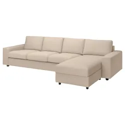 IKEA VIMLE(694.017.69) 4-місний диван з шезлонгом, з широкими підлокітниками / Hallarp beige