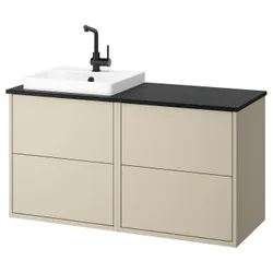 IKEA HAVBÄCK / ORRSJÖN(095.285.30) шкаф для умывальника/умывальник/смеситель, имитация бежевого/черного мрамора