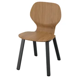 IKEA SKÅLSTA(696.087.55) стул, Ореховой шпон/из профилированного металла/черного серого