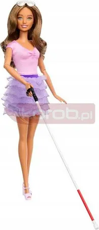 Лялька Барбі від Fashionistas з тростиною для незрячих HRH17
