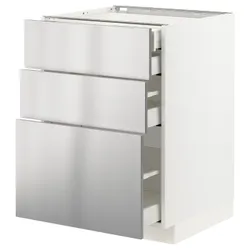 IKEA METOD / MAXIMERA(493.298.35) sz stj 3fr / 2n / wed / w szu, білий / Vårsta нержавіюча сталь
