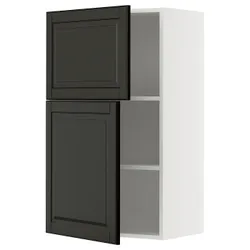 IKEA METOD(495.788.82) настінна шафа з полками/2 двері, Biały/Bodbyn Black
