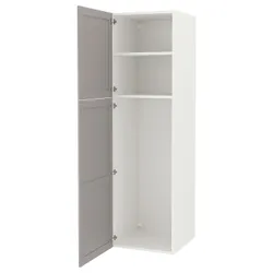 IKEA ENHET(494.354.78) высокий шкаф 2 двери, белая/серая рамка