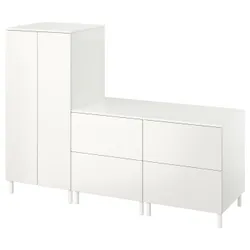 IKEA SMÅSTAD / PLATSA (794.845.99) гардероб, білий білий / з 2 комодами