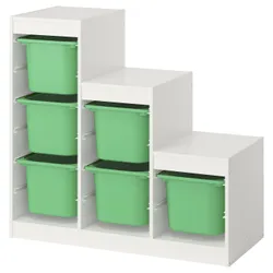 IKEA TROFAST(795.733.26) Полиця з контейнерами, білий/яскраво -зелений