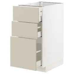 IKEA METOD / MAXIMERA (894.266.98) стоячий шкаф с 3 ящиками, белый / Хавсторп бежевый