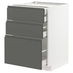 IKEA METOD / MAXIMERA(993.098.87) сз стж 3пр/2н/ср/в сзу, белый/Воксторп темно-серый