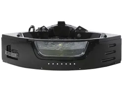 LED угловая ванна с гидромассажем 155 x 155 см черная MARTINICA