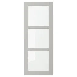 IKEA LERHYTTAN(804.615.11) скляні двері, світло-сірий