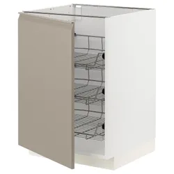 IKEA METOD(094.919.80) шкафы из проволочной корзины, белый/Upplöv матовый темно-бежевый