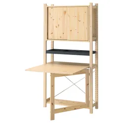 IKEA IVAR(395.080.88) 1 секция/откидной стол/раздвижная дверь, сосна/войлок