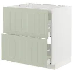 IKEA METOD / MAXIMERA(094.874.50) шафа для варильної панелі/витяжки з висувним ящиком, білий/Stensund світло-зелений